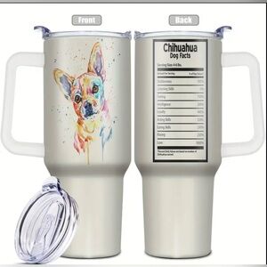 New Stainless Steel Chihuahua Dog Facts Tumbler - Colorful Design